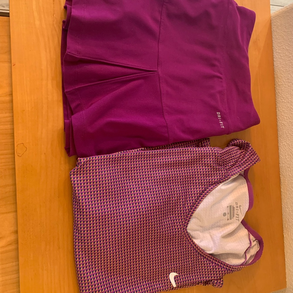 Nike tennis skirt dry fit with matching top both or extra large
